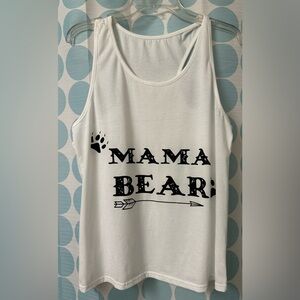 Mama Bear tank top, White, Size L, NWOT